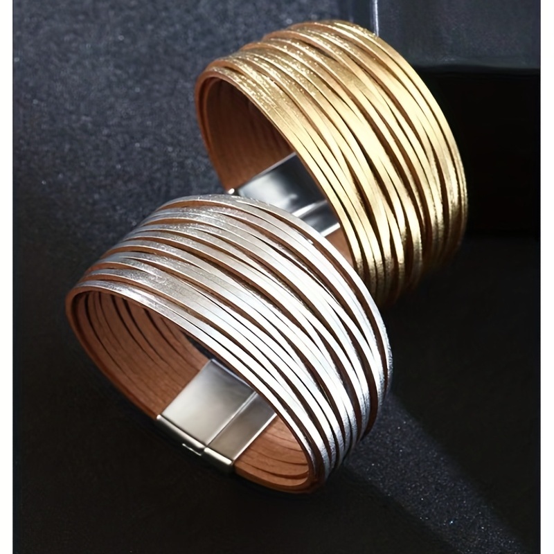 Layer Magnetic Clasp Bracelet - Borders